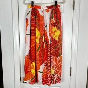 Gypsie Blu Boho Hippie Festival Rayon Floral Print Midi Maxi Skirt